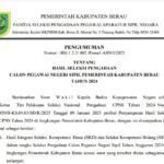 Pengumuman Hasil Akhir Seleksi CPNS Pemerintah Kabupaten Berau Tahun 2024