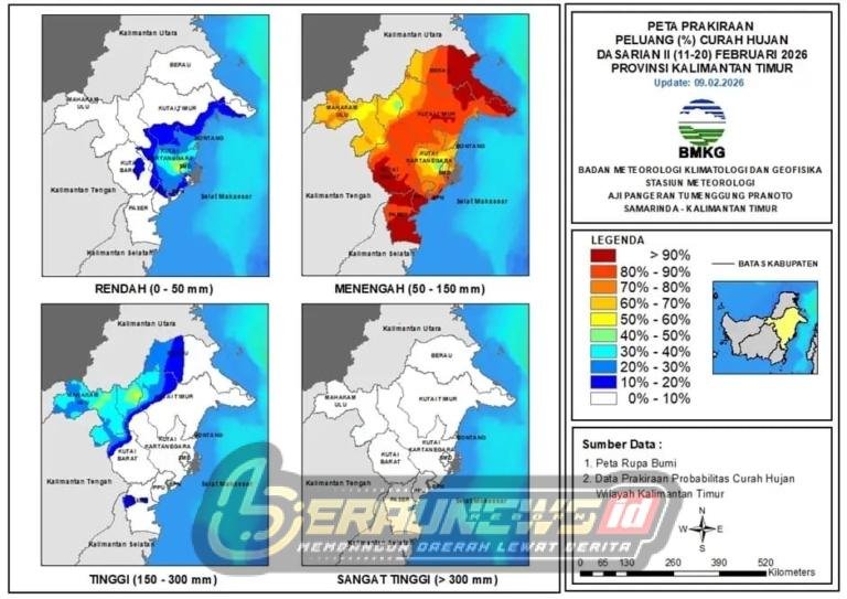 Hujan Mengguyur Kaltim Sepekan ke Depan, BMKG: Mayoritas Wilayah Masih Kategori Menengah