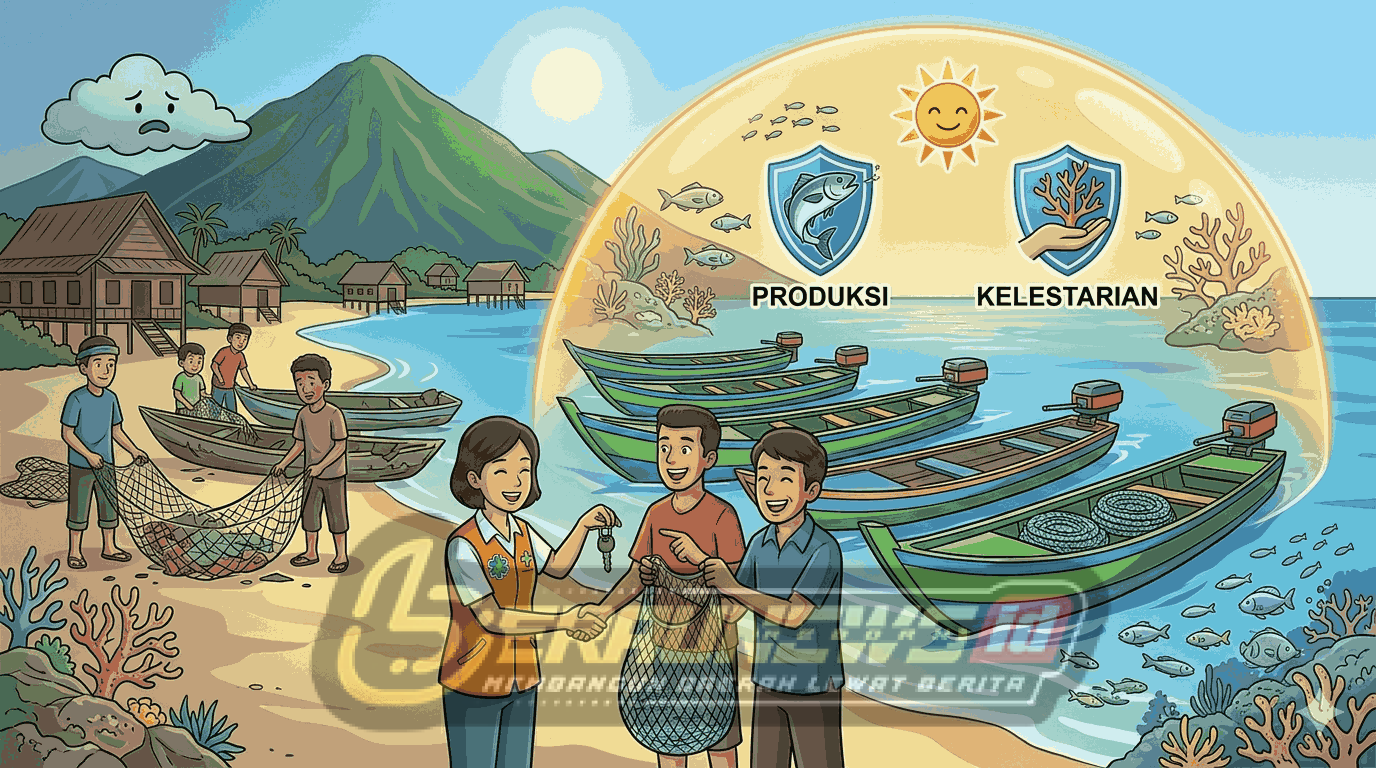 Dongkrak Hasil Laut, Dinas Perikanan Berau Salurkan Armada dan Alat Tangkap ke Nelayan