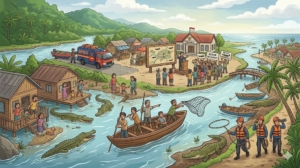 Buaya Muncul di Permukiman, BPBD Berau Akui Keterbatasan Penanganan