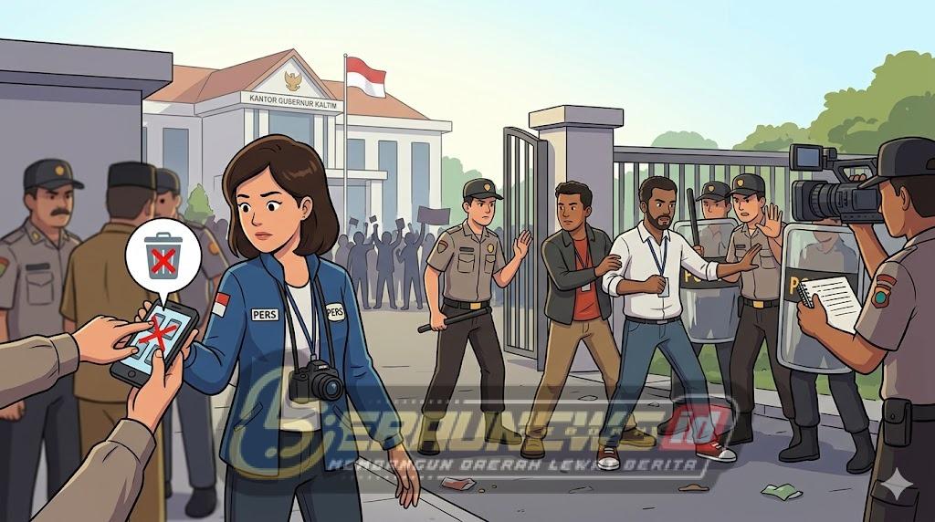 Empat Jurnalis Jadi Korban Represi Saat Aksi 214, Koalisi Pers Kaltim: Halangi Kerja Pers Bisa Dipida