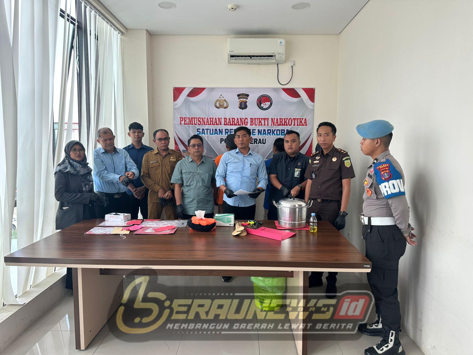 Empat Kasus Narkotika Terungkap di Berau, Barang Bukti 42,84 Gram Sabu Dimusnahkan